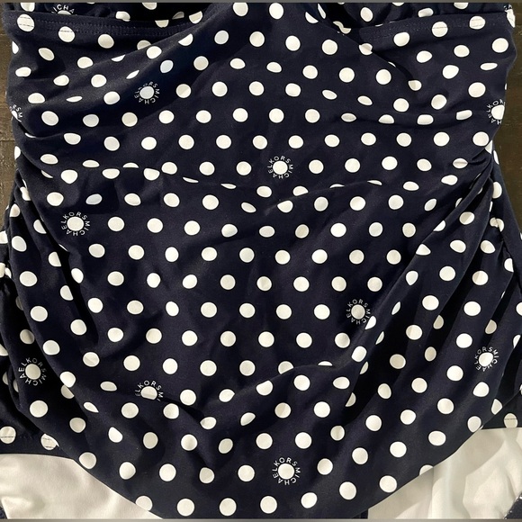 NEW Michael Kors KORS Navy White Polka Dot Onepiece Swimsuit Bathingsuit Sz 6 - Picture 6 of 8